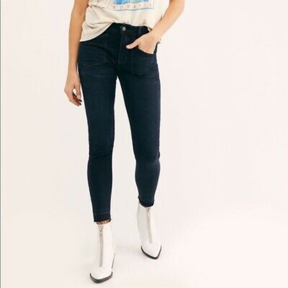 Free People Mid rise Skinny Jeans - seal blue - 26